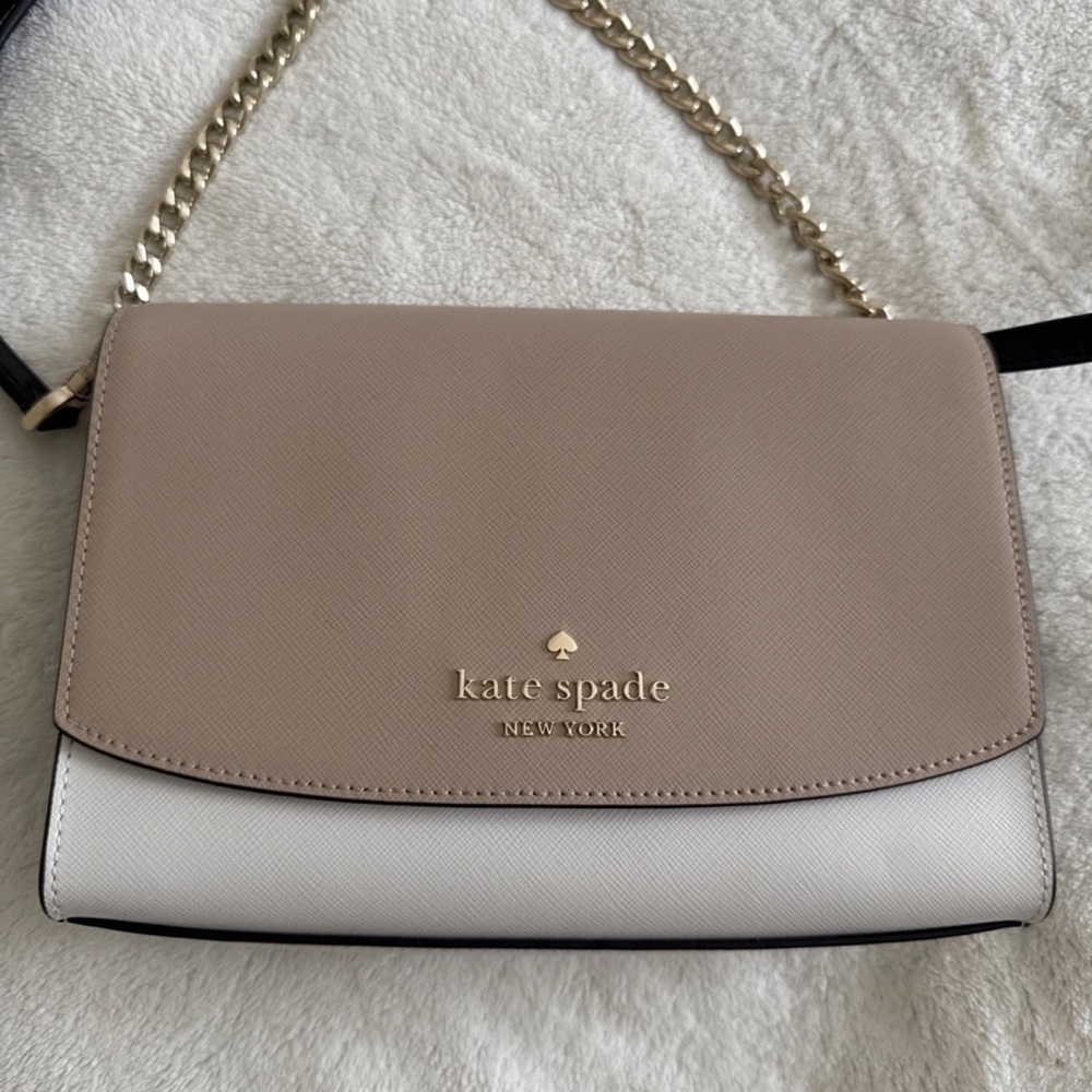 Kate Spade Beige and White Crossbody Bag